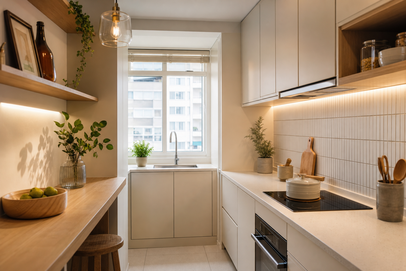 Before after renovate rumah dengan dapur kecil cerah dan storage praktikal untuk rumah Malaysia