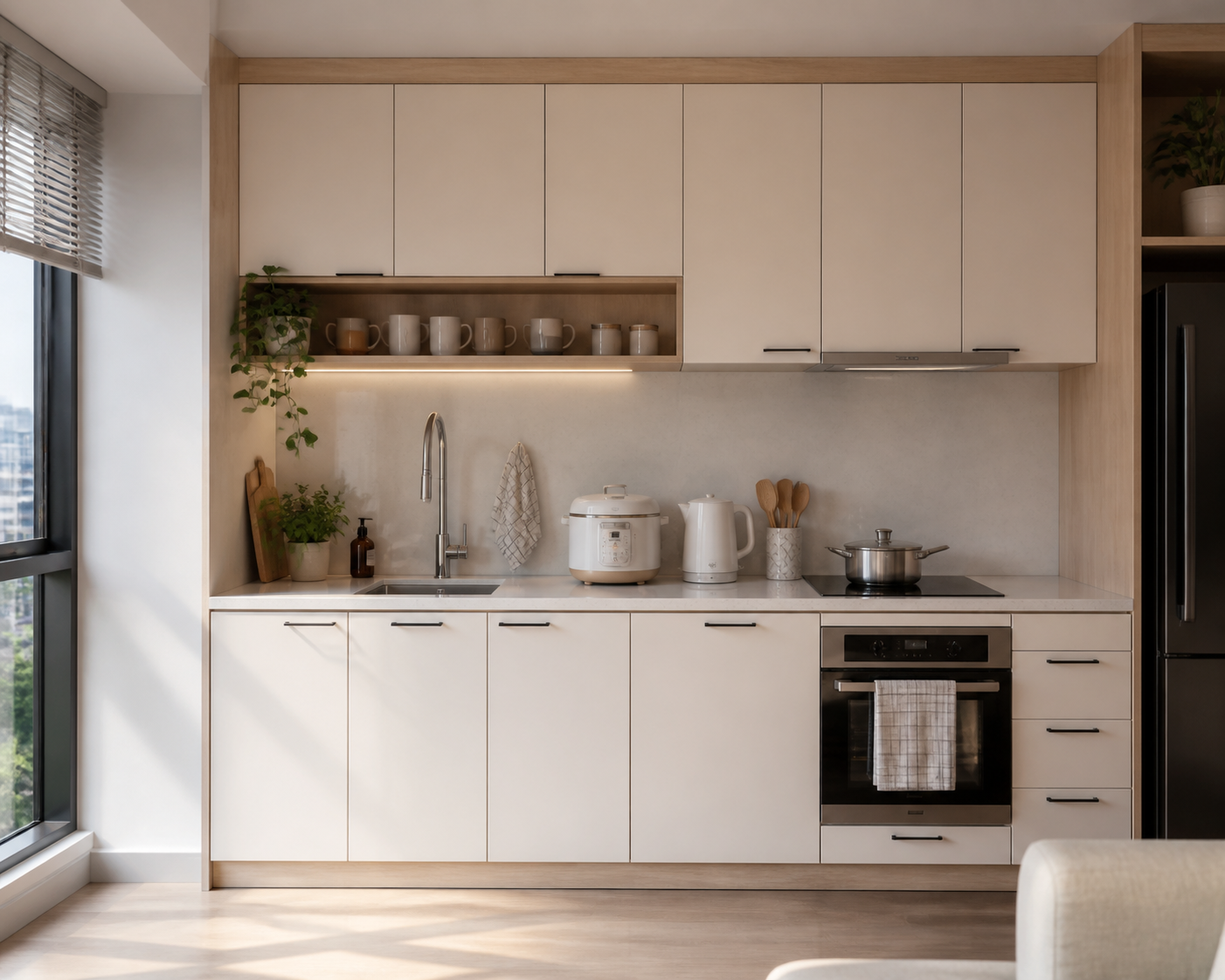 Dapur Satu Dinding: 8 Idea Kemas untuk Rumah Kecil