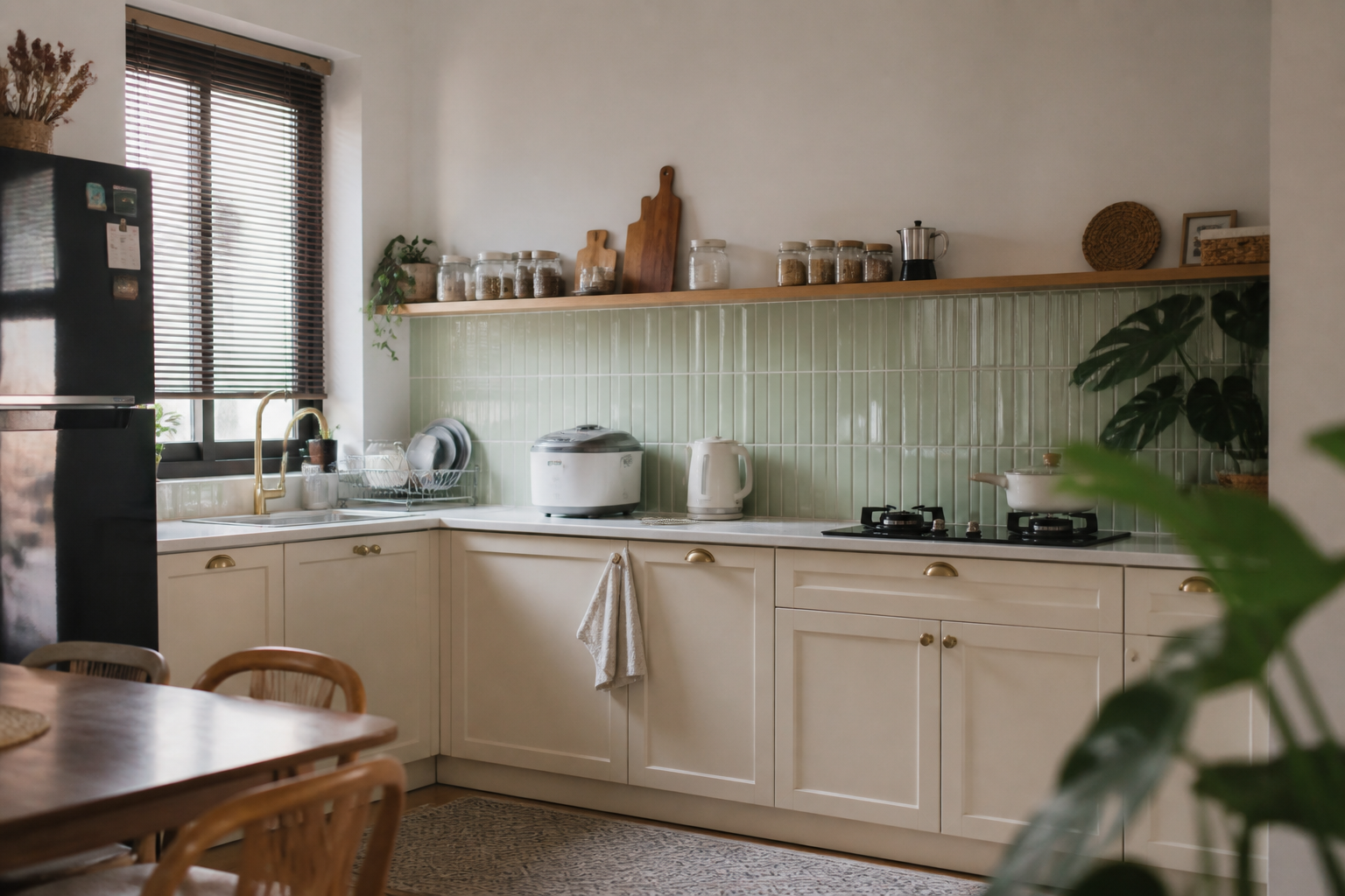 Idea Dapur Tanpa Kabinet Atas: 8 Cara Nampak Lapang